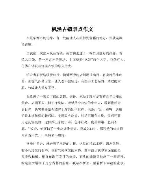 枫泾古镇景点作文