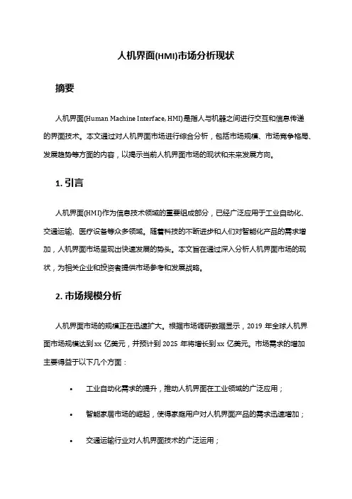 2024年人机界面HMI市场分析现状