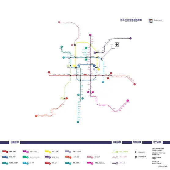 北京地铁轨道交通线路图 2010