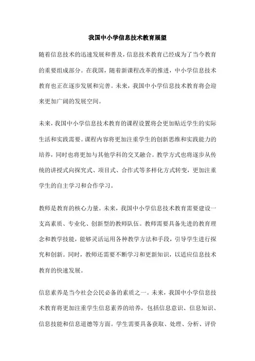 我国中小学信息技术教育展望