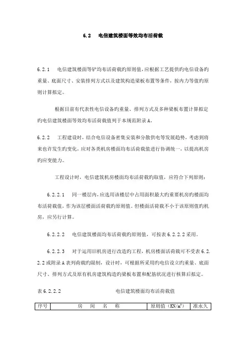 机房承重重点标准