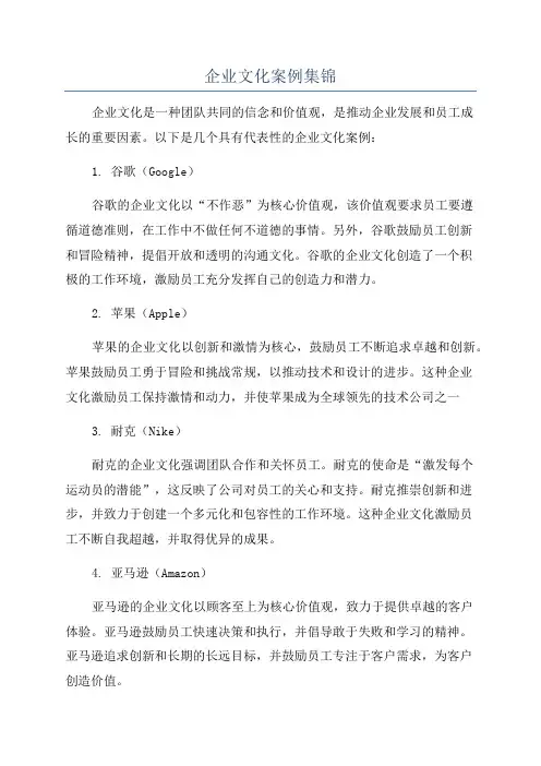 企业文化案例集锦