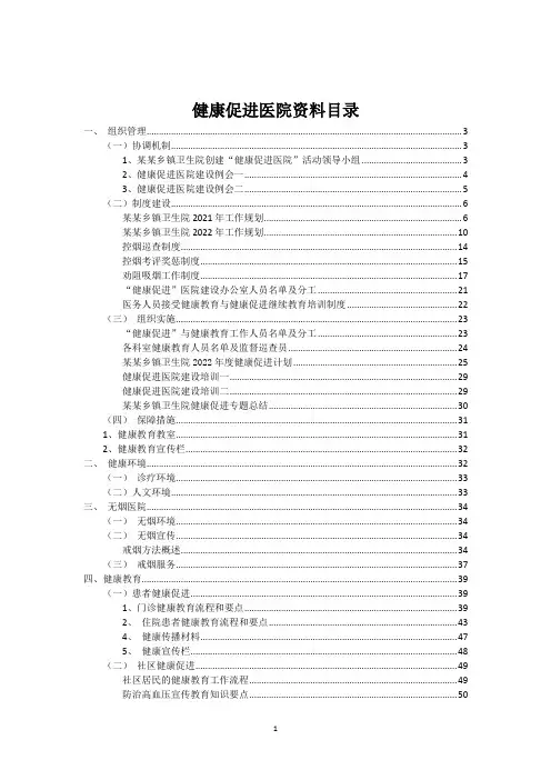 健康促进医院建设全部资料