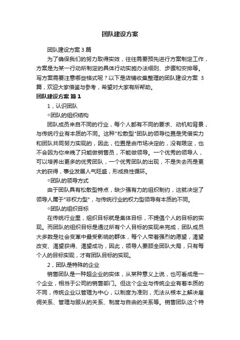 团队建设方案