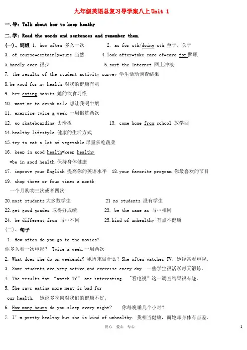 九年级英语复习导学案