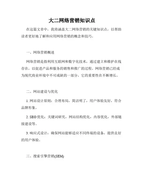 大二网络营销知识点