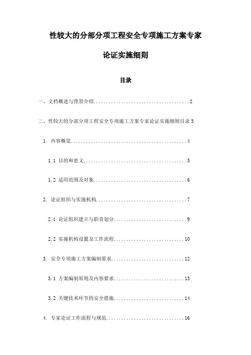 性较大的分部分项工程安全专项施工方案专家论证实施细则