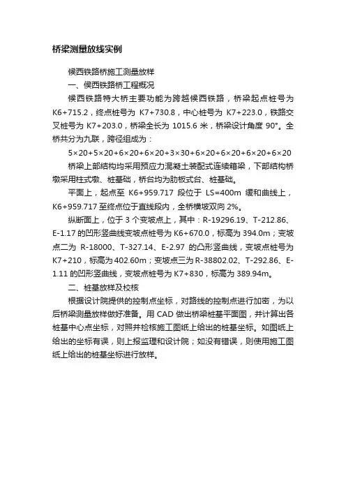 桥梁测量放线实例