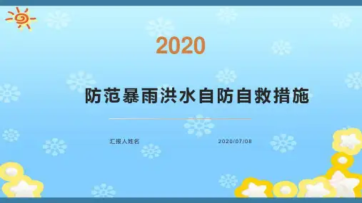 防范暴雨洪水自防自救措施完整PPT