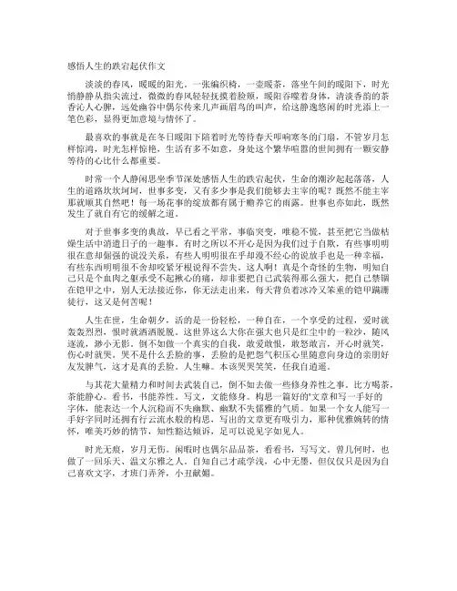 感悟人生的跌宕起伏作文