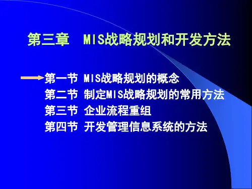 MBA管理信息系统_3MIS战略规划和开发方法