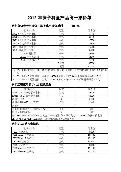 重庆东英徕卡测量产品统一价格