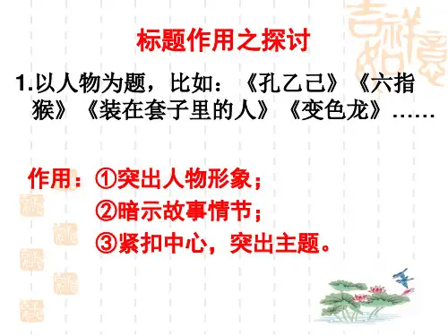 小说标题