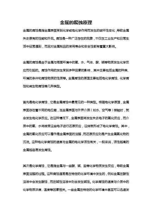 金属的腐蚀原理