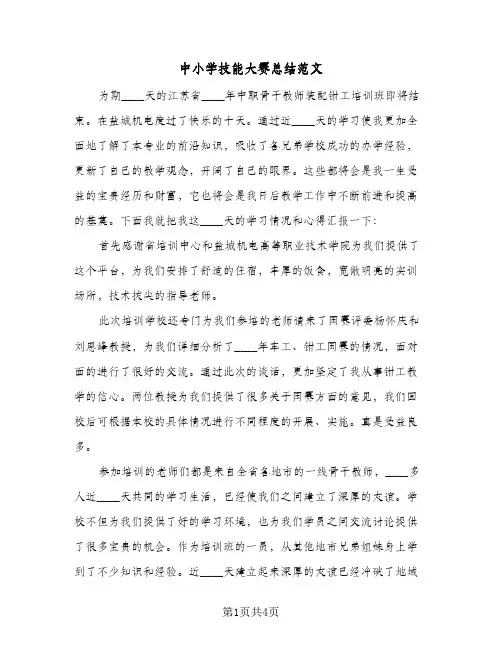 中小学技能大赛总结范文(二篇)