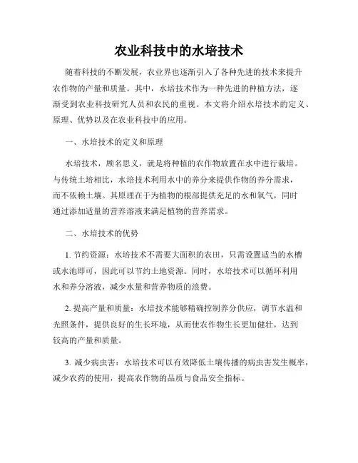 农业科技中的水培技术