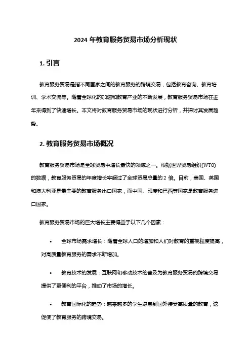 2024年教育服务贸易市场分析现状