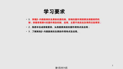 人卫第药理学  β内酰胺类抗生素PPT课件