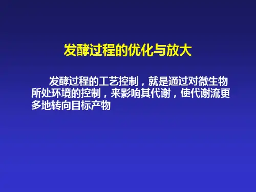 发酵过程的优化与放大