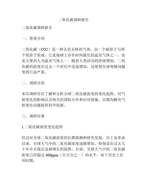 二氧化碳调研报告