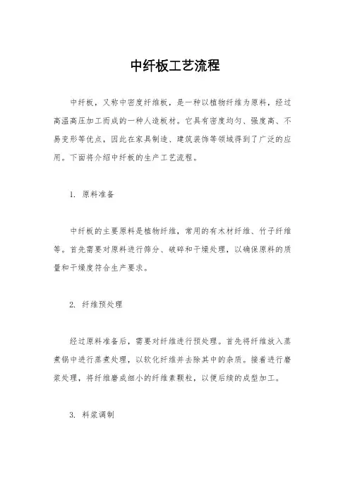 中纤板工艺流程