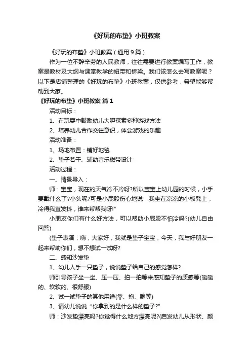 《好玩的布垫》小班教案