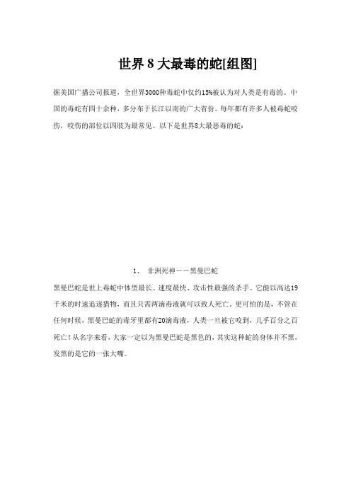 世界上最毒的蛇[组图+简介]