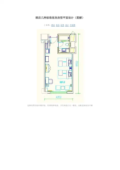 酒店几种标准客房房型平面设计(图解)