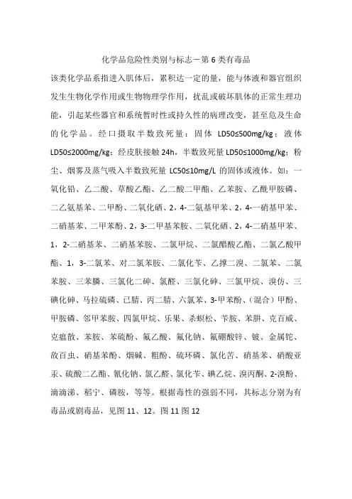 化学品危险性类别与标志-第6类有毒品