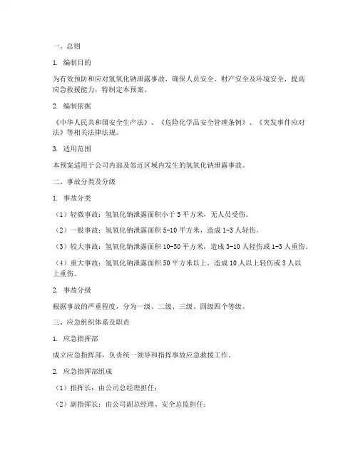 氢氧化钠泄露事故应急预案