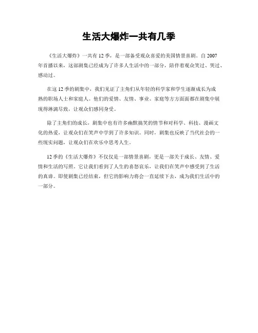 生活大爆炸一共有几季