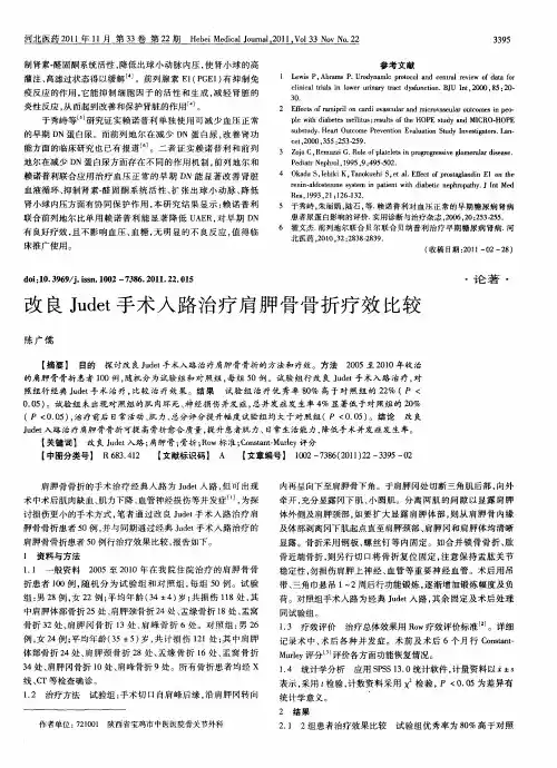 改良Judet手术人路治疗肩胛骨骨折疗效比较