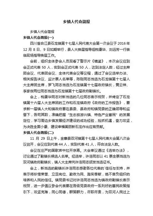 乡镇人代会简报