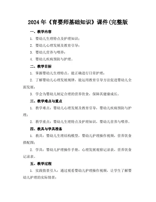 2024年《育婴师基础知识》课件(完整版