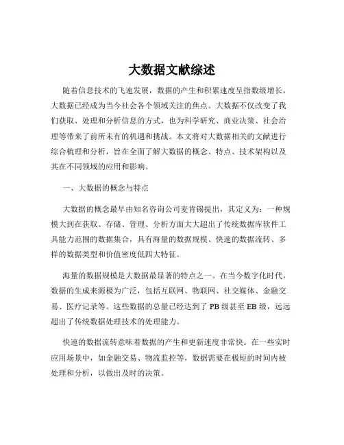 大数据文献综述