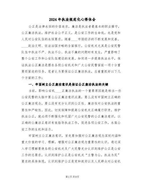 2024年执法规范化心得体会(3篇)