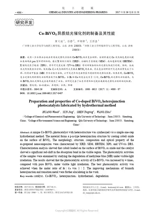 Co-BiVO4异质结光催化剂的制备及其性能