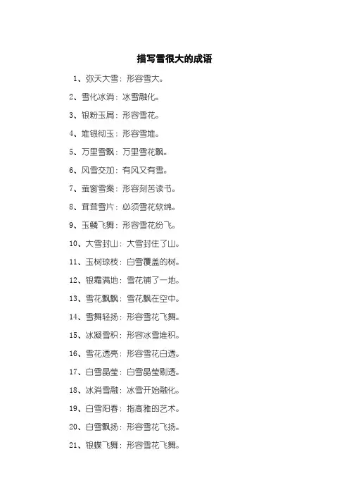 描写雪很大的成语