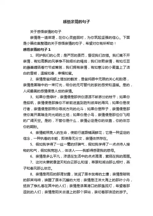 关于感悟亲情的句子