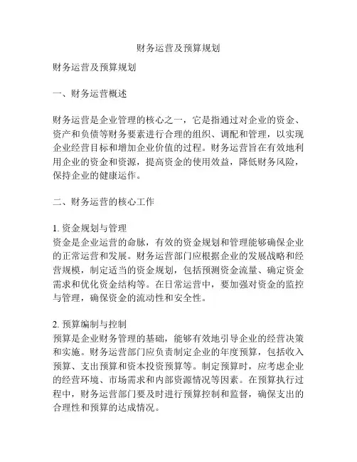 财务运营及预算规划