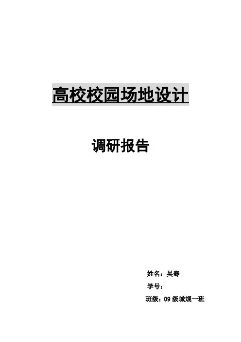 重庆大学校内场地设计调研报告