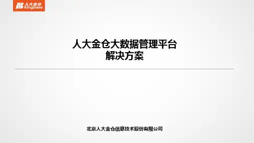 人大金仓大数据平台解决方案概要