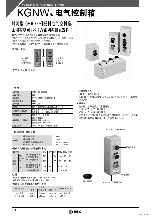 IDEC KGNW电气控制箱