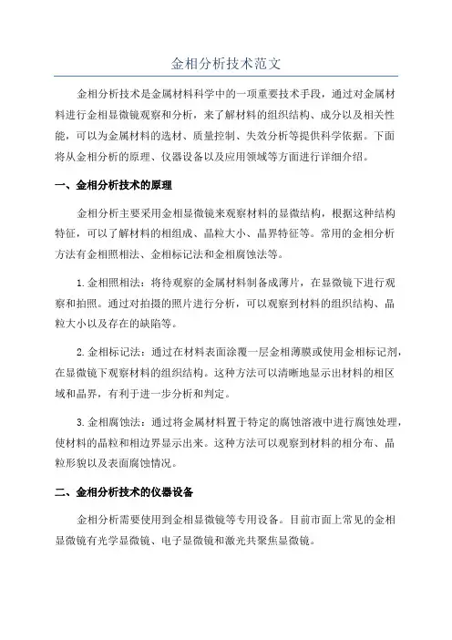 金相分析技术范文