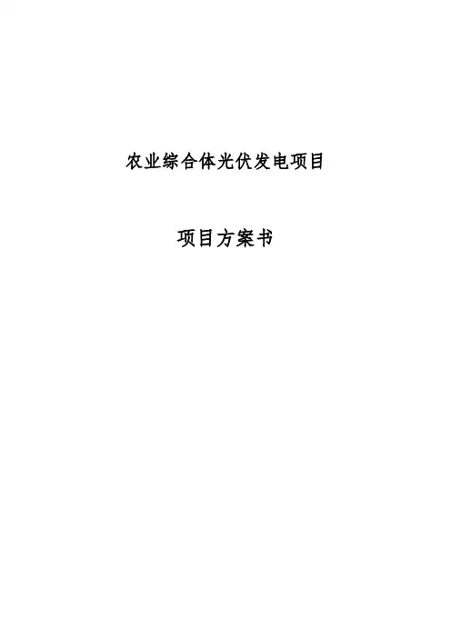农业综合体光伏发电项目方案书