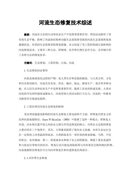 河流生态修复技术综述