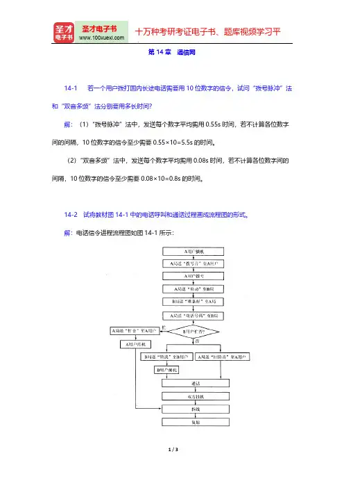 樊昌信《通信原理》(第6版)(课后习题  通信网)【圣才出品】