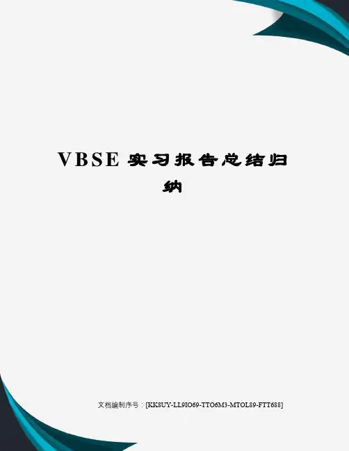 VBSE实习报告总结归纳