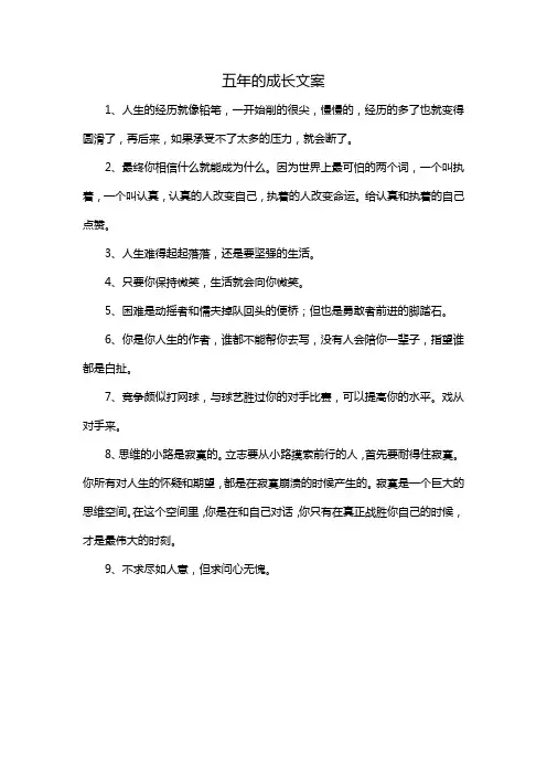 五年的成长文案