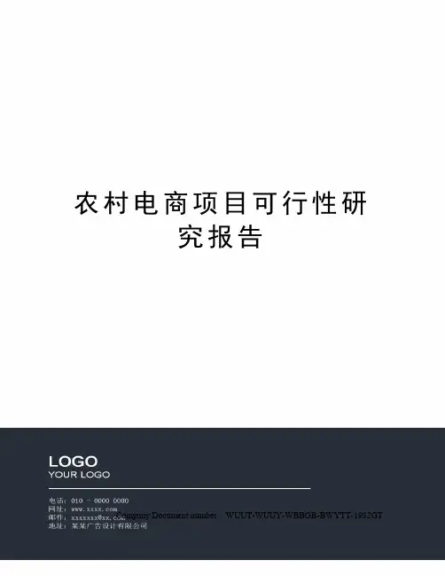 农村电商项目可行性研究报告